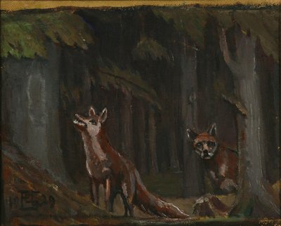 Füchse im Wald von Poul Simon Christiansen